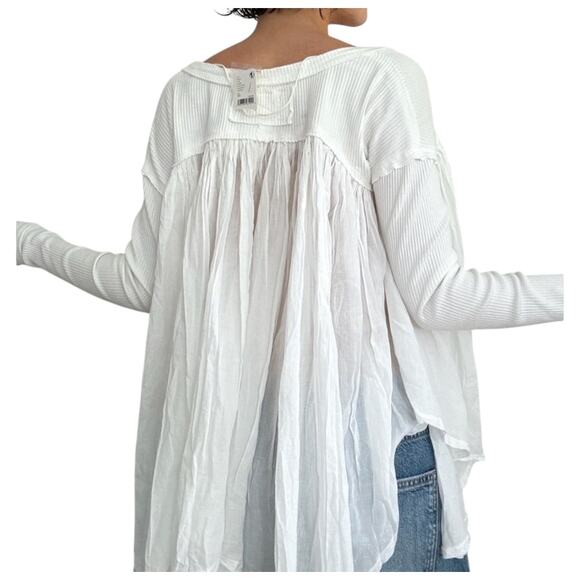 We The Free Women's XSmall Lyrical Tunic Henley Boho Oversized Asymmetrical - Picture 2 of 16